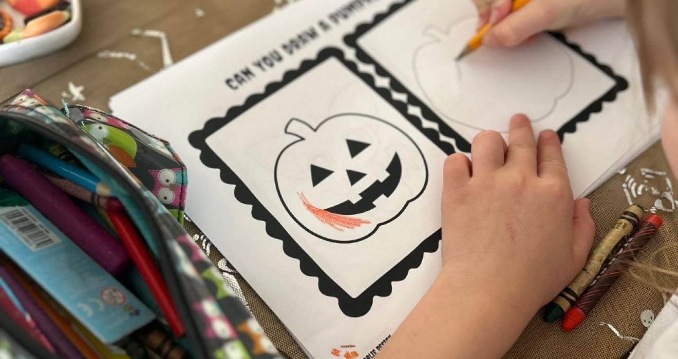 picture of a Halloween drawing activity printable activity for kids