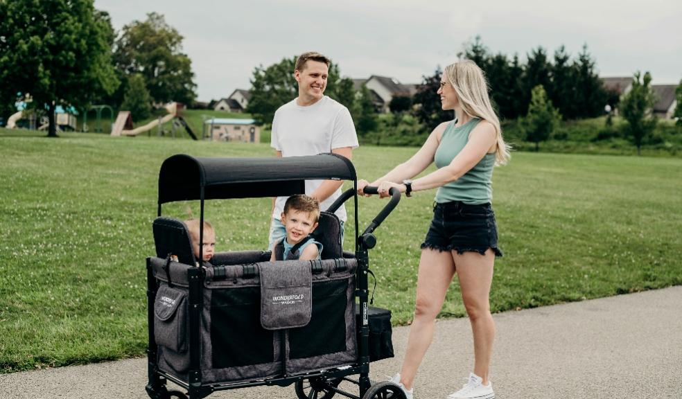 picture of a family using a WonderFold Stroller Wagon