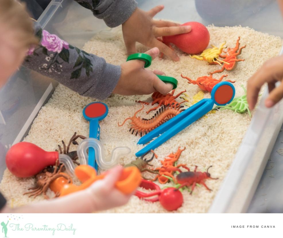 picture of a childrens sensory bin activity