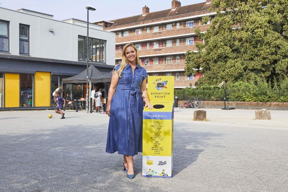 picture of Josie Gibson at the donation point for The Hygiene Bank