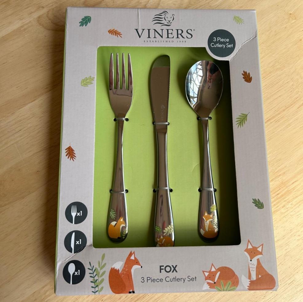 picture of Viners Fox 3 Piece Kids Cutlery Set