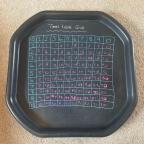 picture of a Times table grid tuff tray activity