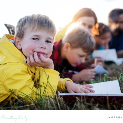 picture of children learning outside