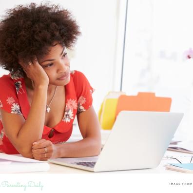 picture of an unhappy woman in the workplace