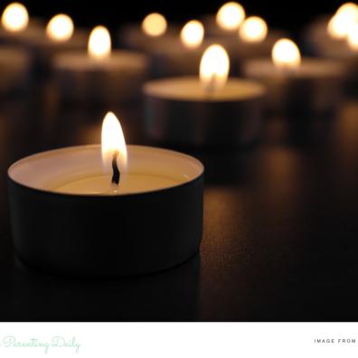 image of lit tealight candles