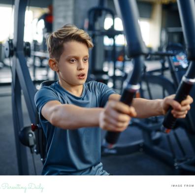 picture of a teenager working out in a gym