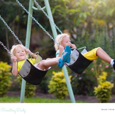 picture of children playing on swings