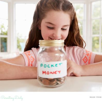 picture of a a child with a pocket money jar