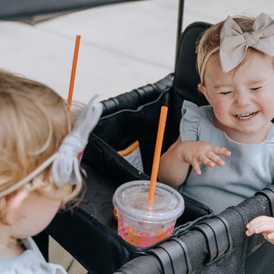 picture of happy children having a picnic in a Wonderfold Wagon